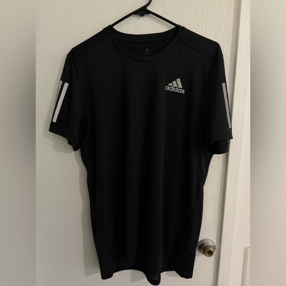 Adidas Men's Black Performance Shirt Own the Run Tee T Shirt aeroready Medium